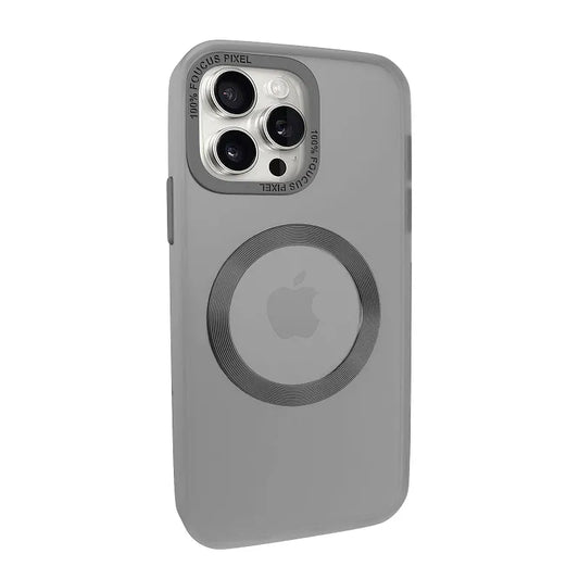 Премиум матов калъф IPhone – безжично зареждане – сив цвят – елегантен и модерен