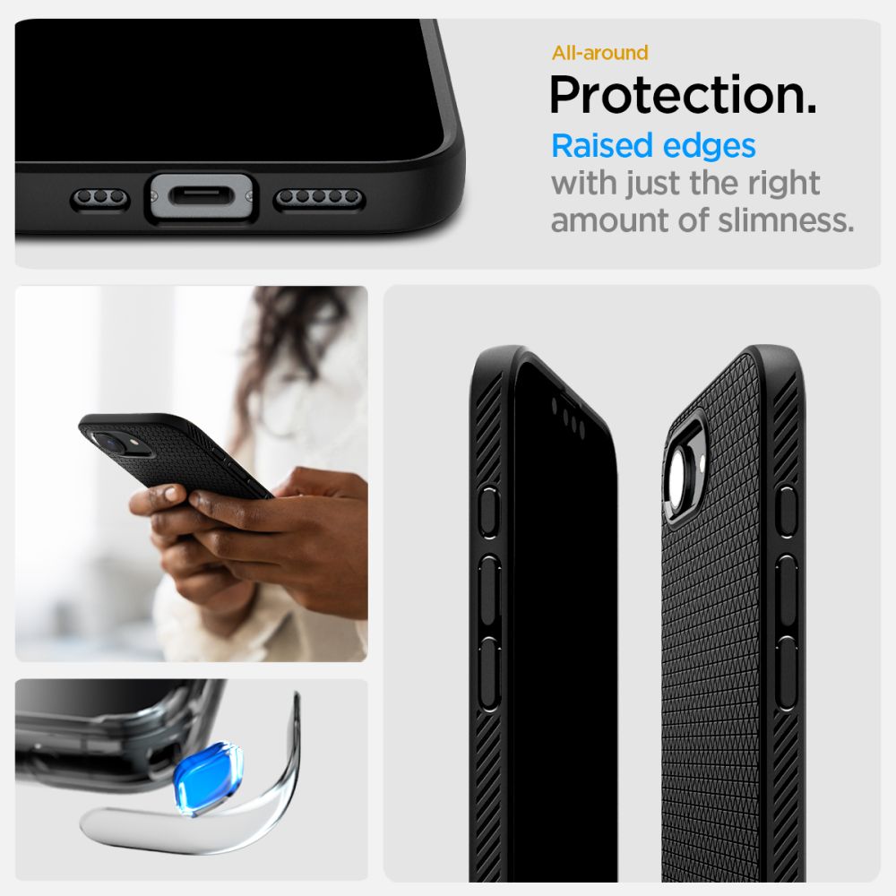 Калъф Spigen Liquid Air - iPhone 16 - Черен