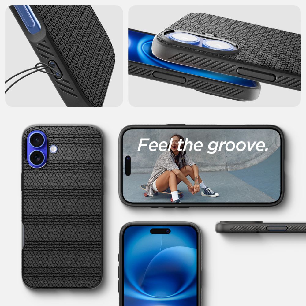 Калъф Spigen Liquid Air - iPhone 16 - Черен
