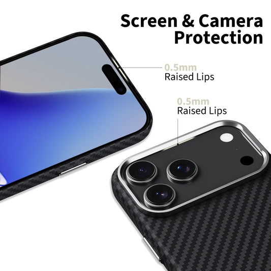Калъф Tech-Protect Ion Carbon - iPhone 17 Pro - Черен