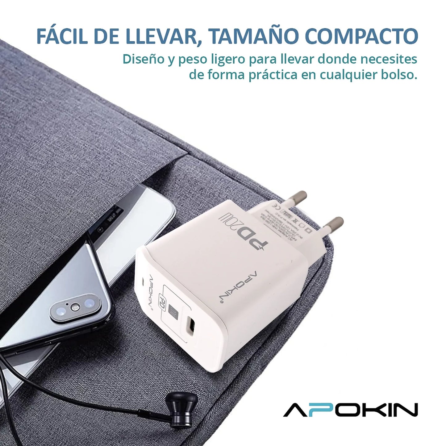Бързо зрядно –PD 20w (3.0A) – APOKIN–Бяло