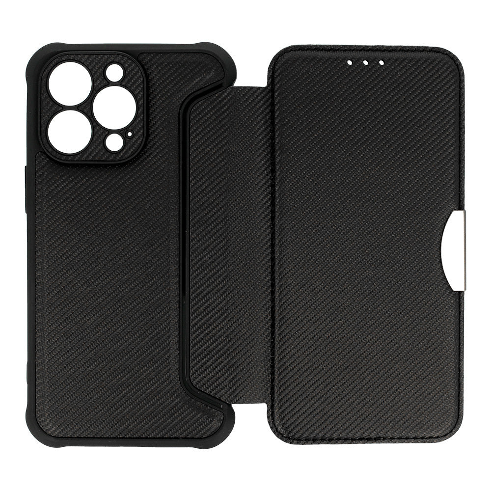Калъф тефтер– Razor Carbon Book – Samsung Galaxy S22 Ultra – Черен