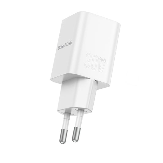 Borofone – Заряден адаптер – BN13 Safety – GaN Type-C PD 30W – Бял