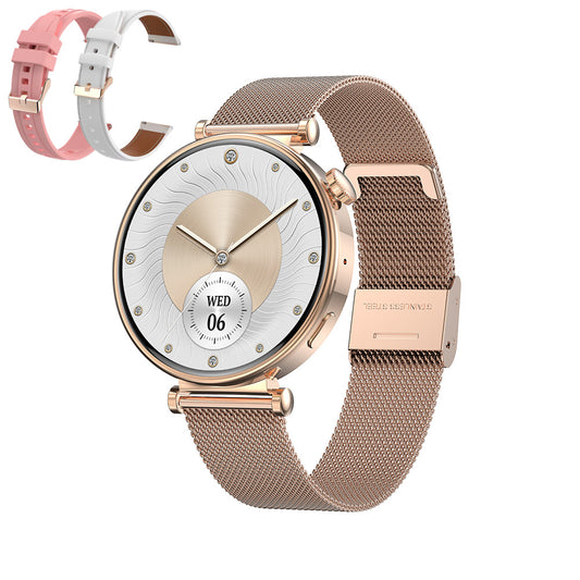 Blavec – Smartwatch W17 Amber HD AMOLED Voice Call (SWW17 RG) Розов + 2 paski – Златист