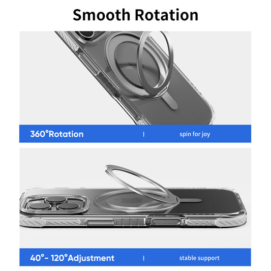 Rock – Калъф Rotating Stand Crystal Series Magnetic – iPhone 16 – Черен