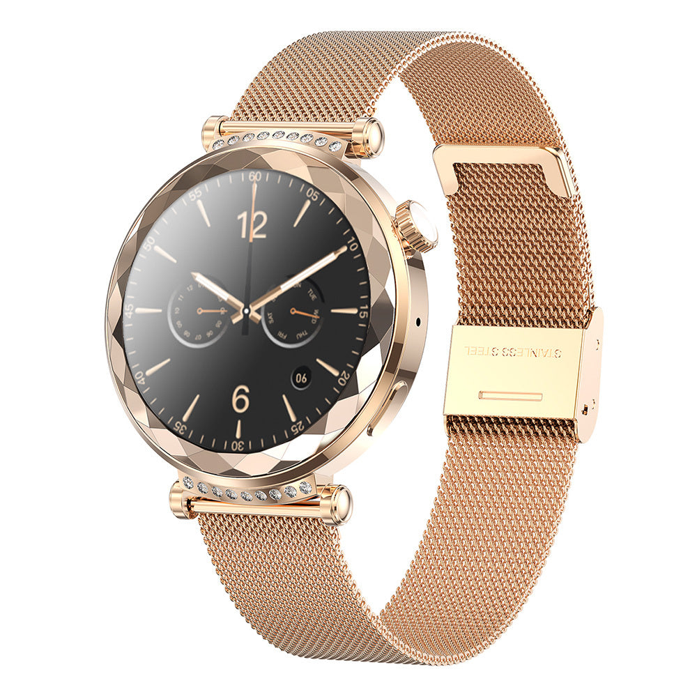 Blavec – Smartwatch W19 Liana HD AMOLED Voice Call (SWW19 RG) Розов + 2 paski – Златист