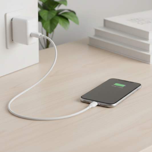 Кабел за данни и бързо зреждане– USB-A (12W/2.4А) → Lightning (2m.)–Бяло