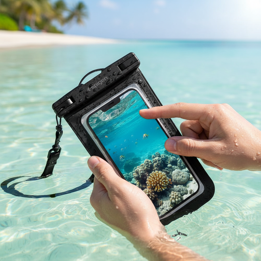 Spigen - (2 pack) Waterproof Case (A601) - IPX8, for Phone 3.5 - 7" - Black