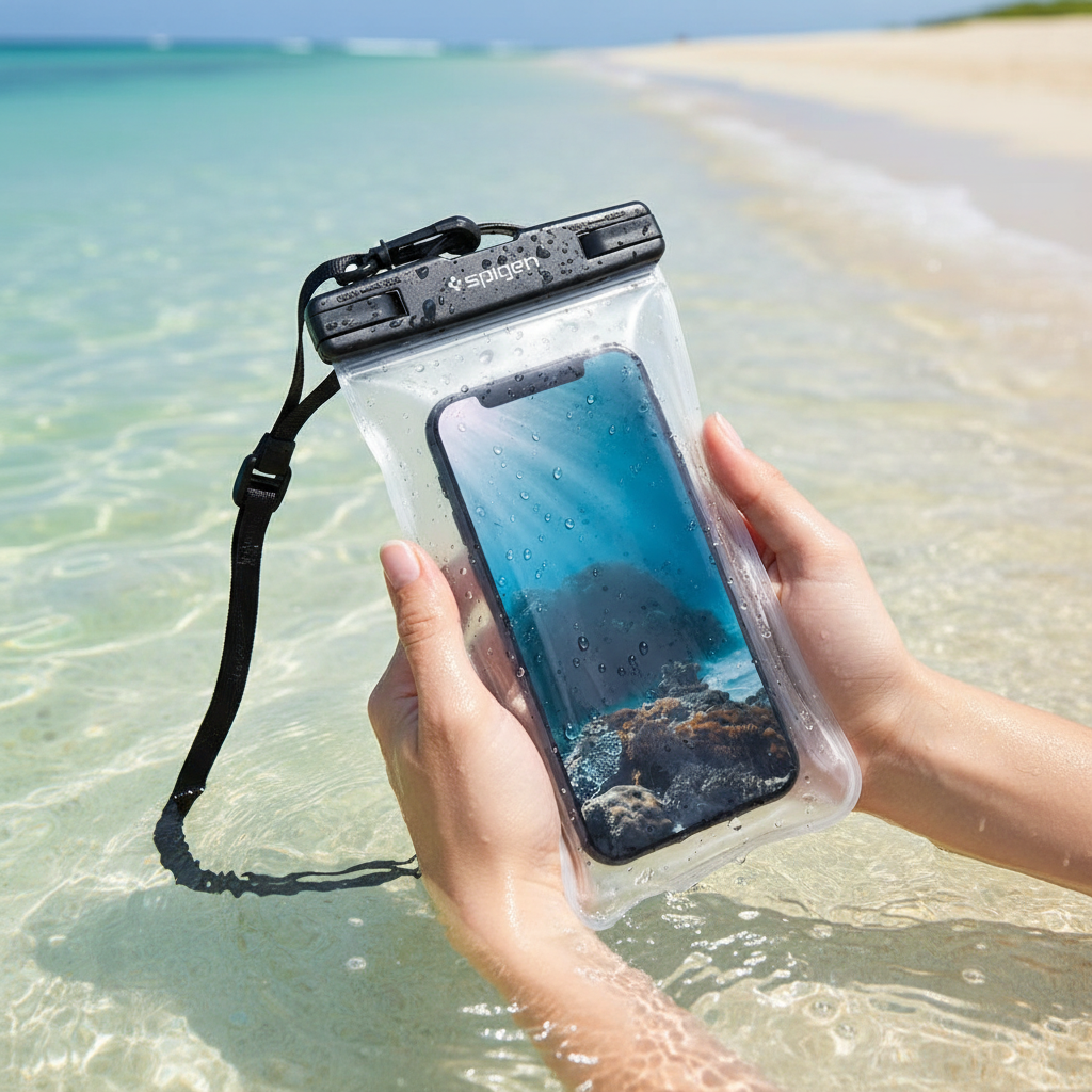 Spigen - (2 pack) Waterproof Case (A601) - IPX8, for Phone 3.5 - 7" - Black