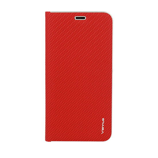 Vennus Book Carbon Калъф Frame–iPhone 12 Pro Max–Червен