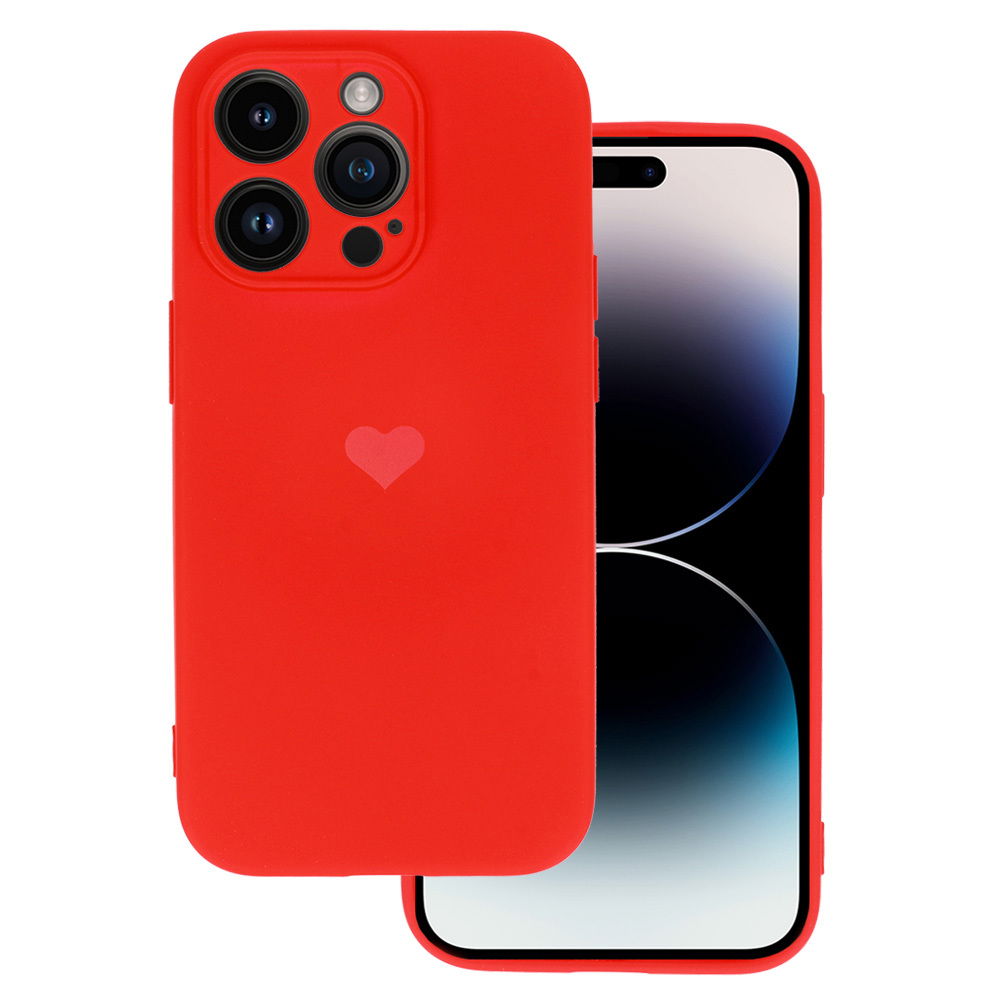 Vennus Силиконов Heart Калъф–iPhone 12 Pro –Червен