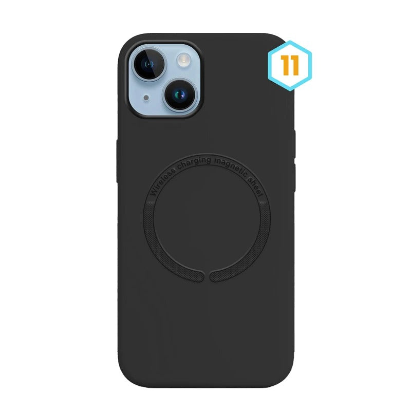 Силиконов калъф MagSafe Skin Effect–iPhone 15–Черно (11)