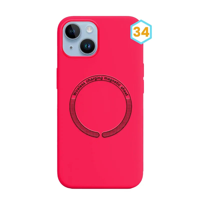 Силиконов калъф MagSafe Skin Effect–iPhone 13–Цикламено Розов (34)