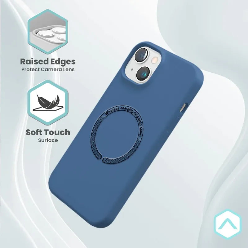 Силиконов калъф MagSafe Skin Effect–iPhone 13–Navy Blue(06)