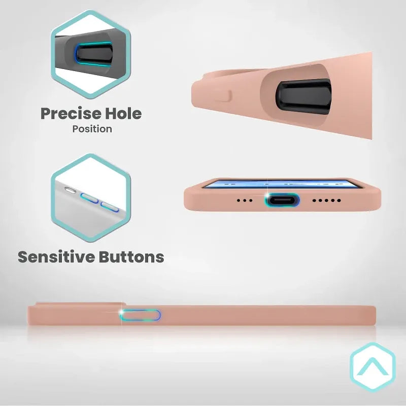 Силиконов калъф MagSafe Skin Effect–iPhone 15–Розово (4)