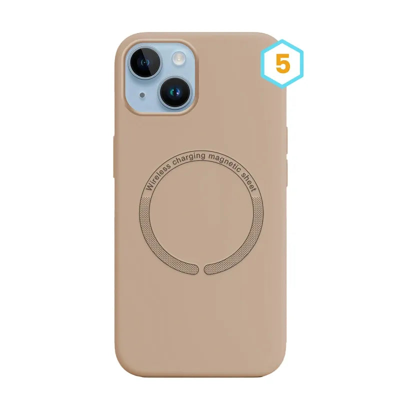 Силиконов калъф MagSafe Skin Effect–iPhone 13Pro–Бежово(5)