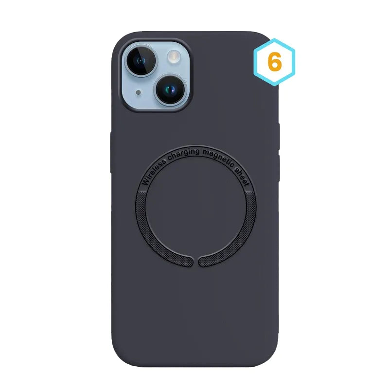 Силиконов калъф MagSafe Skin Effect–iPhone 15–Navy Blue (6)