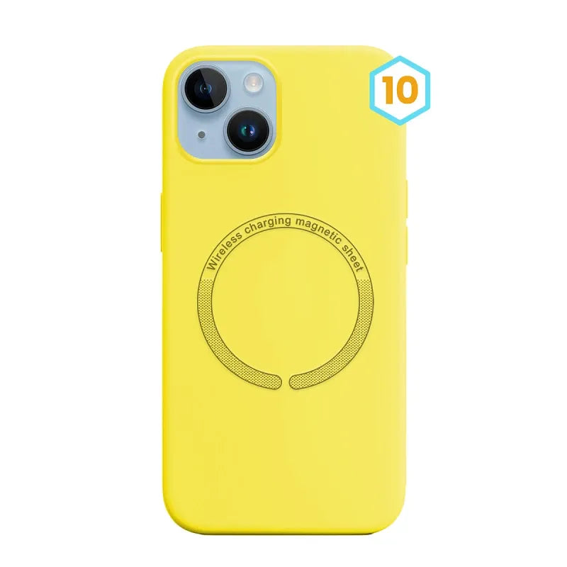 Силиконов калъф MagSafe Skin Effect–iPhone 13Pro–Жълто (10)