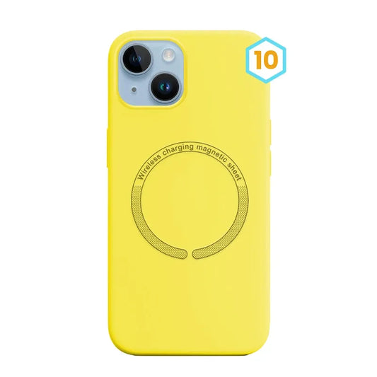 Силиконов калъф MagSafe Skin Effect–iPhone 14–Жълто (10)