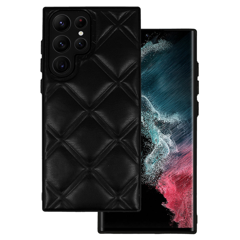 Leather 3D Калъф–Samsung Galaxy S22 Ultra –Черен