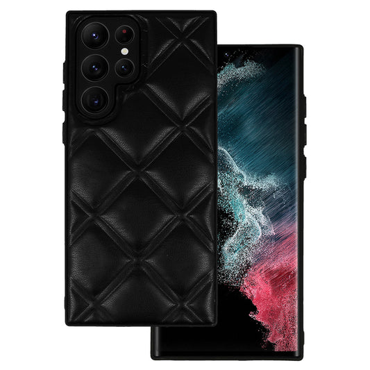 Leather 3D Калъф–Samsung Galaxy S22 Ultra –Черен