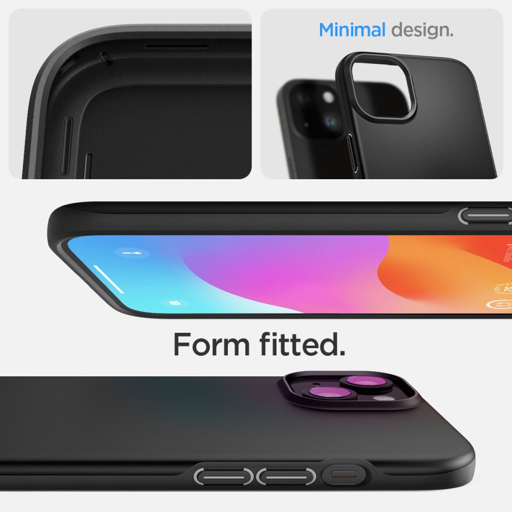 Калъф Spigen Thin Fit - iPhone 15 - Черен