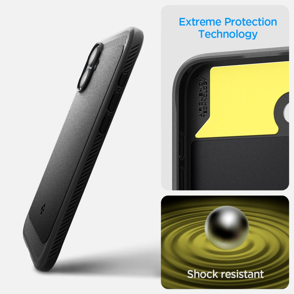Калъф Spigen Rugged Armor - iPhone 16 - Черен