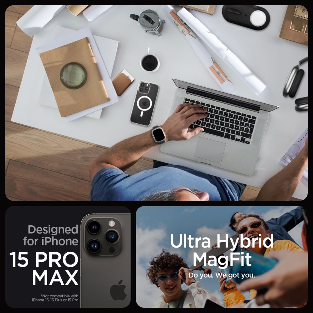 Калъф Spigen Ultra Hybrid - iPhone 15 Pro Max - Бял