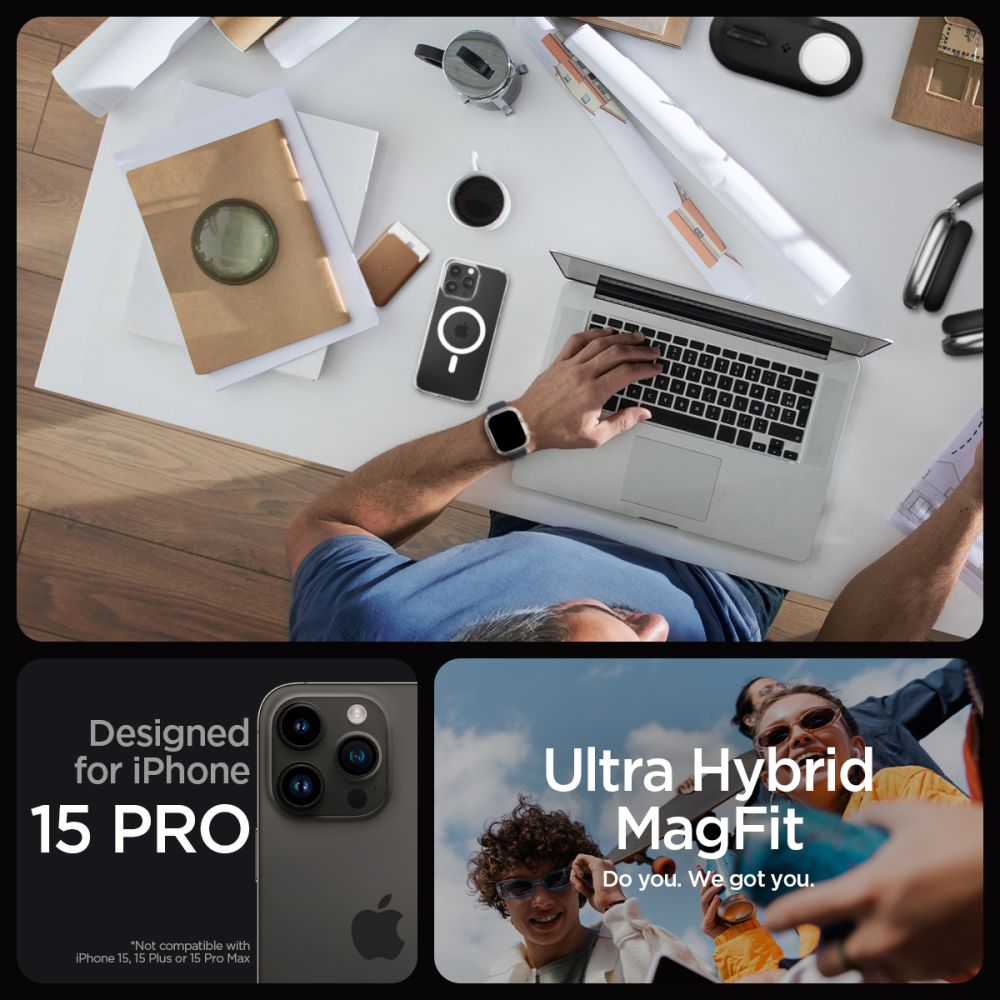 Калъф Spigen Ultra Hybrid - iPhone 15 Pro - Бял