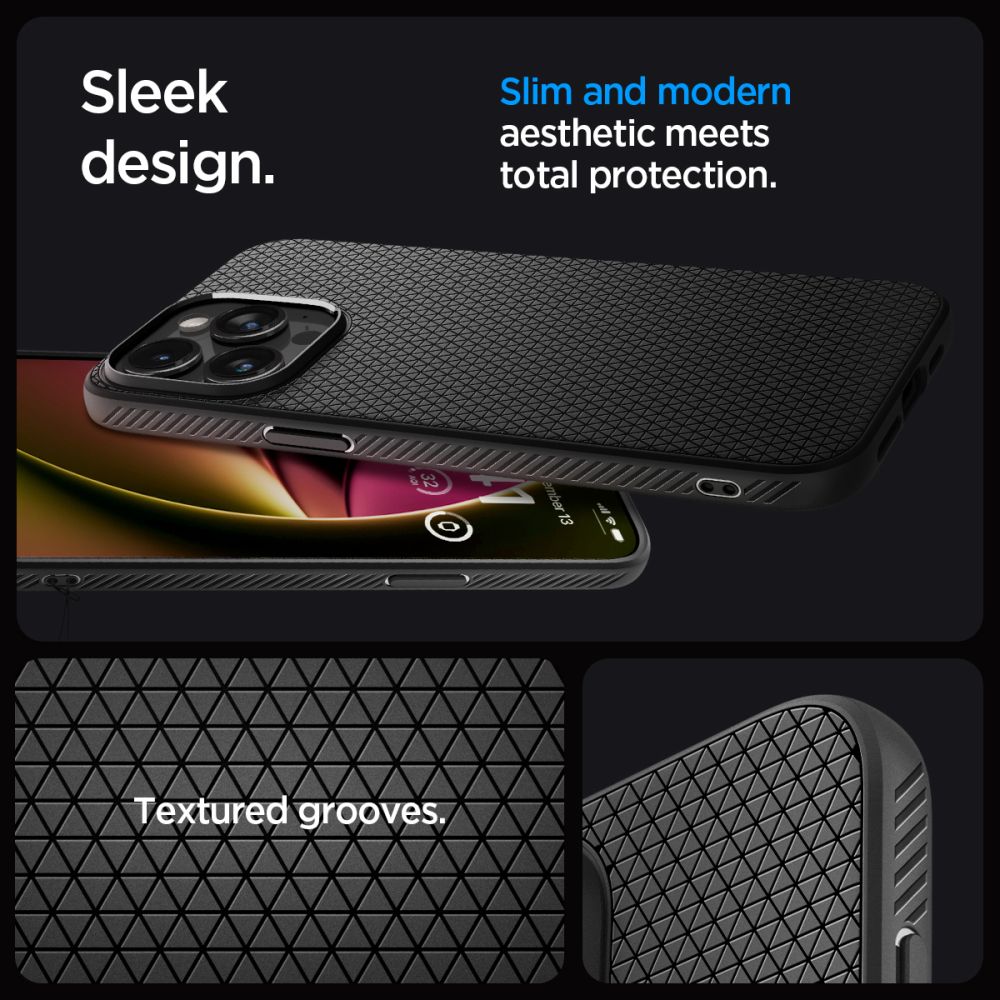 Калъф Spigen Liquid Air - iPhone 15 Pro - Черен