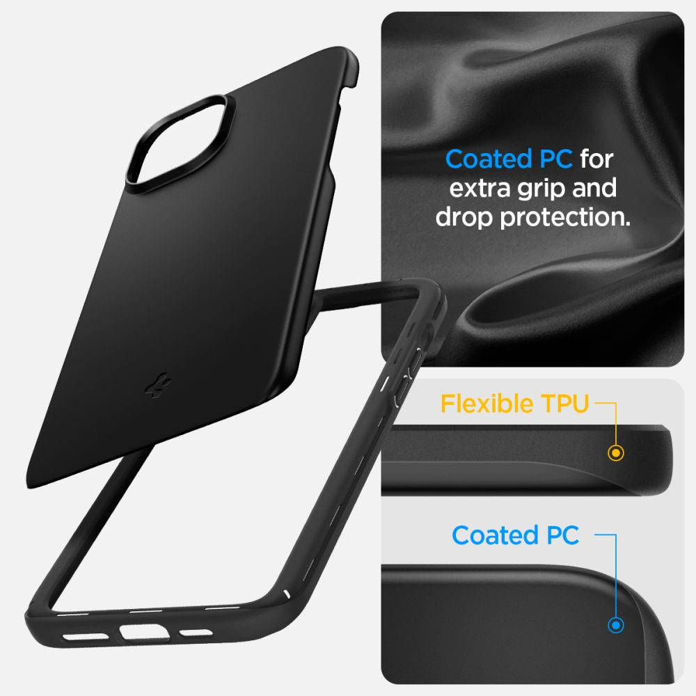 Калъф Spigen Thin Fit - iPhone 15 - Черен