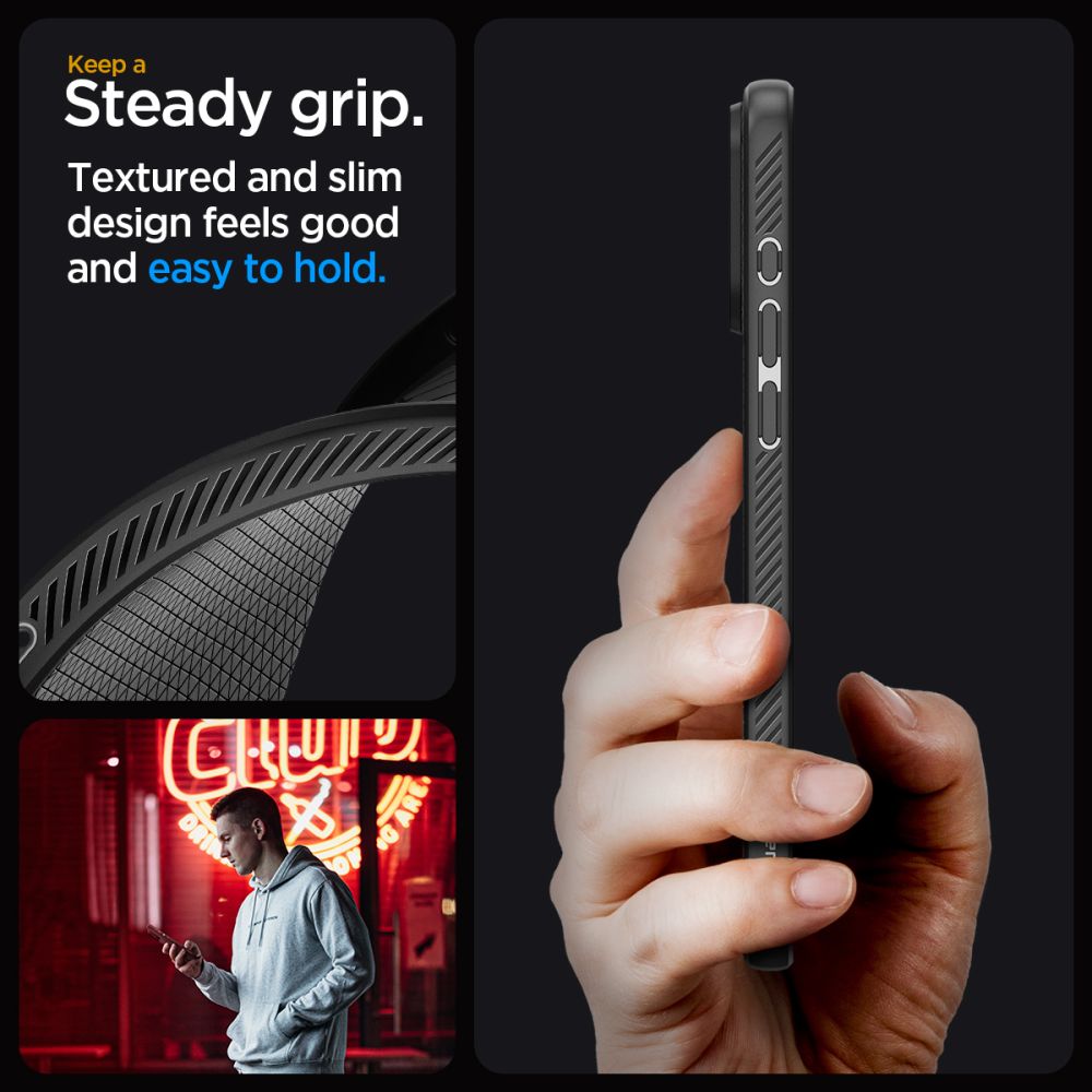 Калъф Spigen Liquid Air - iPhone 15 Pro - Черен