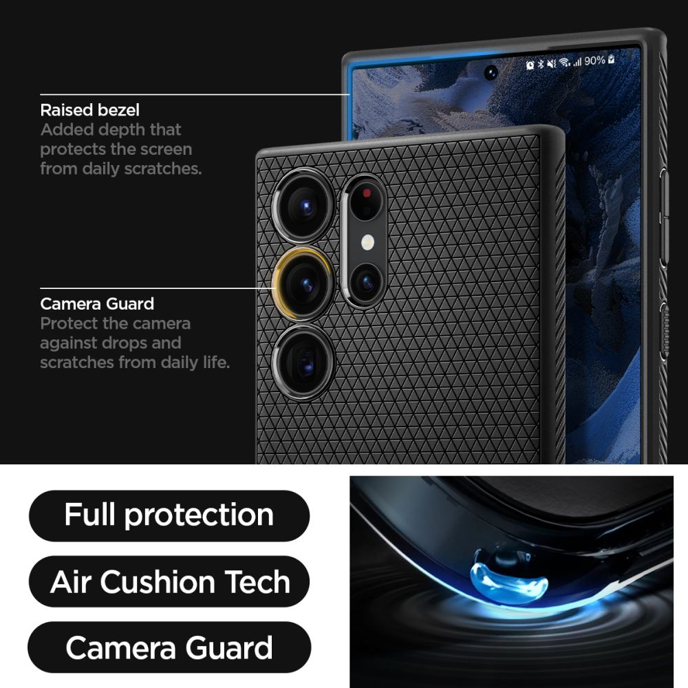 Калъф Spigen Liquid Air - Galaxy S23 Ultra - Черен
