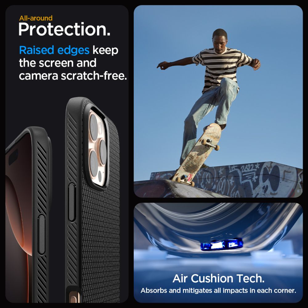 Калъф Spigen Liquid Air - iPhone 16 Pro Max - Черен