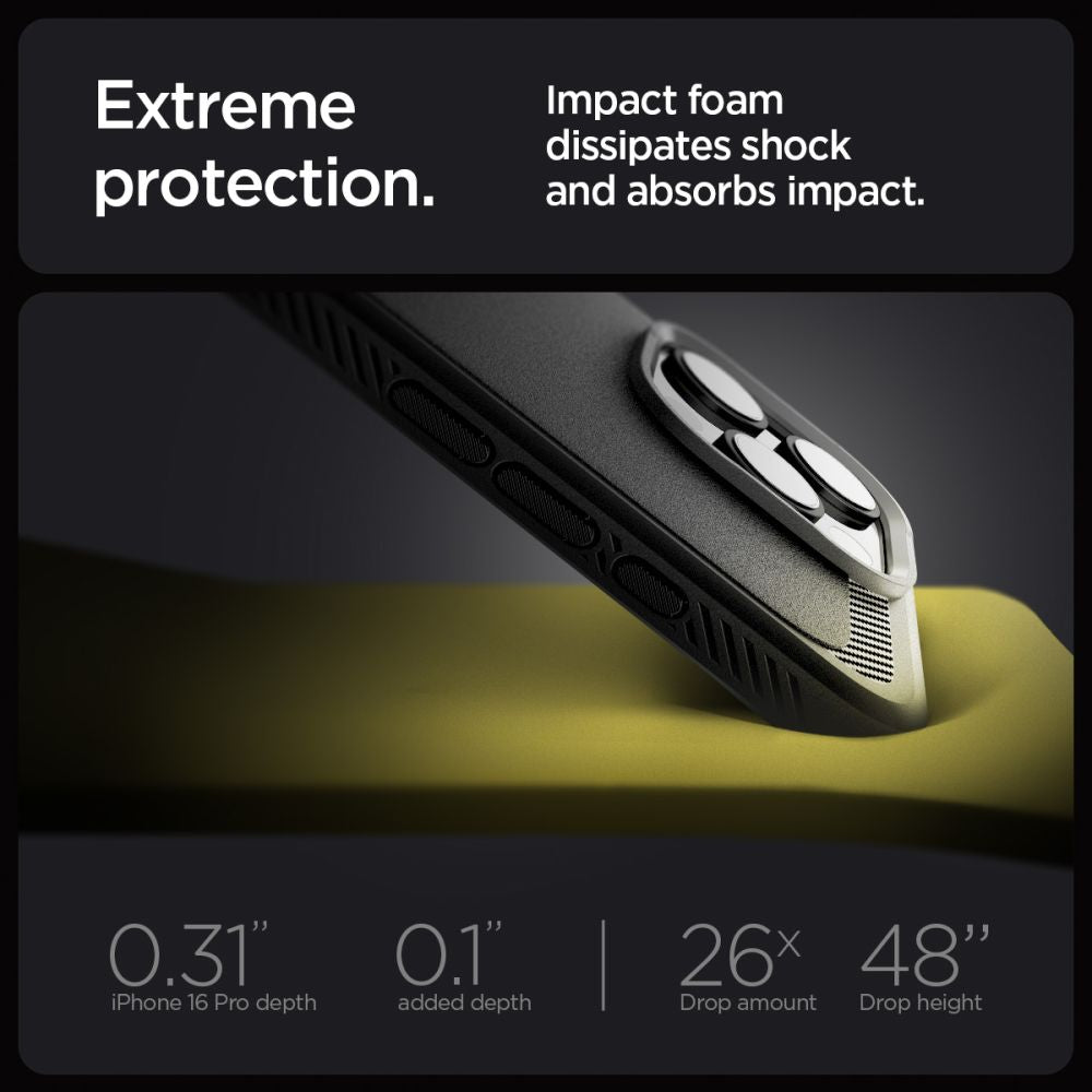 Калъф Spigen Rugged Armor - iPhone 16 Pro - Черен