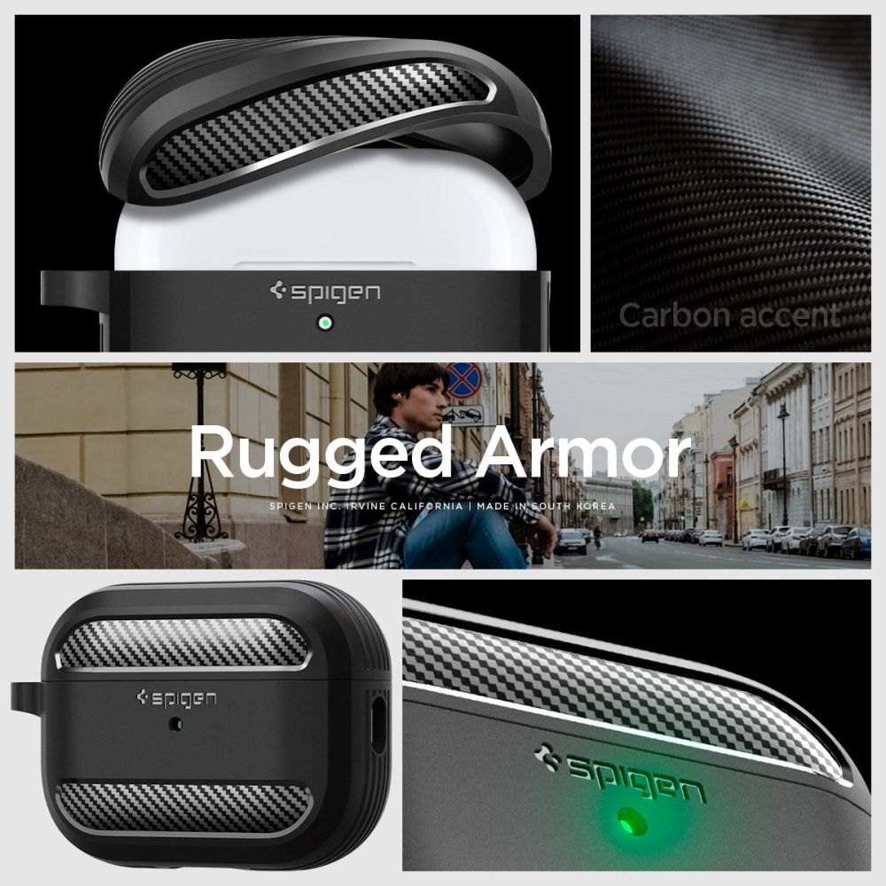 Калъф Spigen Rugged Armor - Apple AirPods Pro 1 - Черен