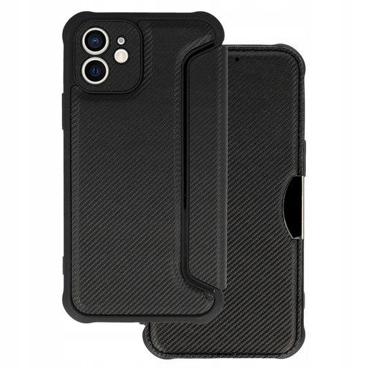 Razor Carbon–Калъф Тефтер–iPhone 12–Черен