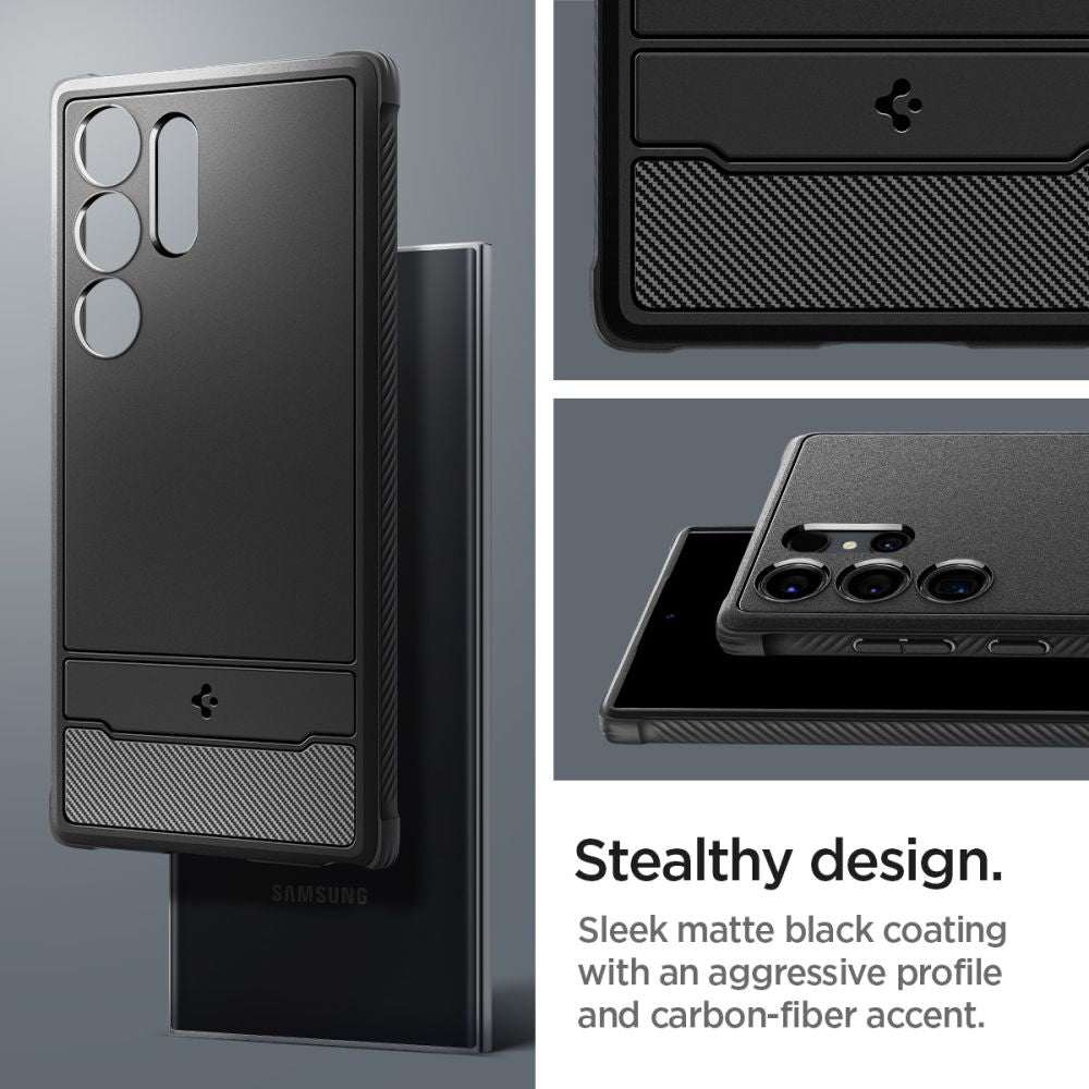 Калъф Spigen Rugged Armor - Galaxy S24 Ultra - Черен