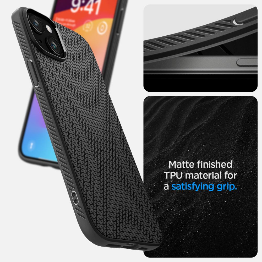 Калъф Spigen Liquid Air - iPhone 15 - Черен