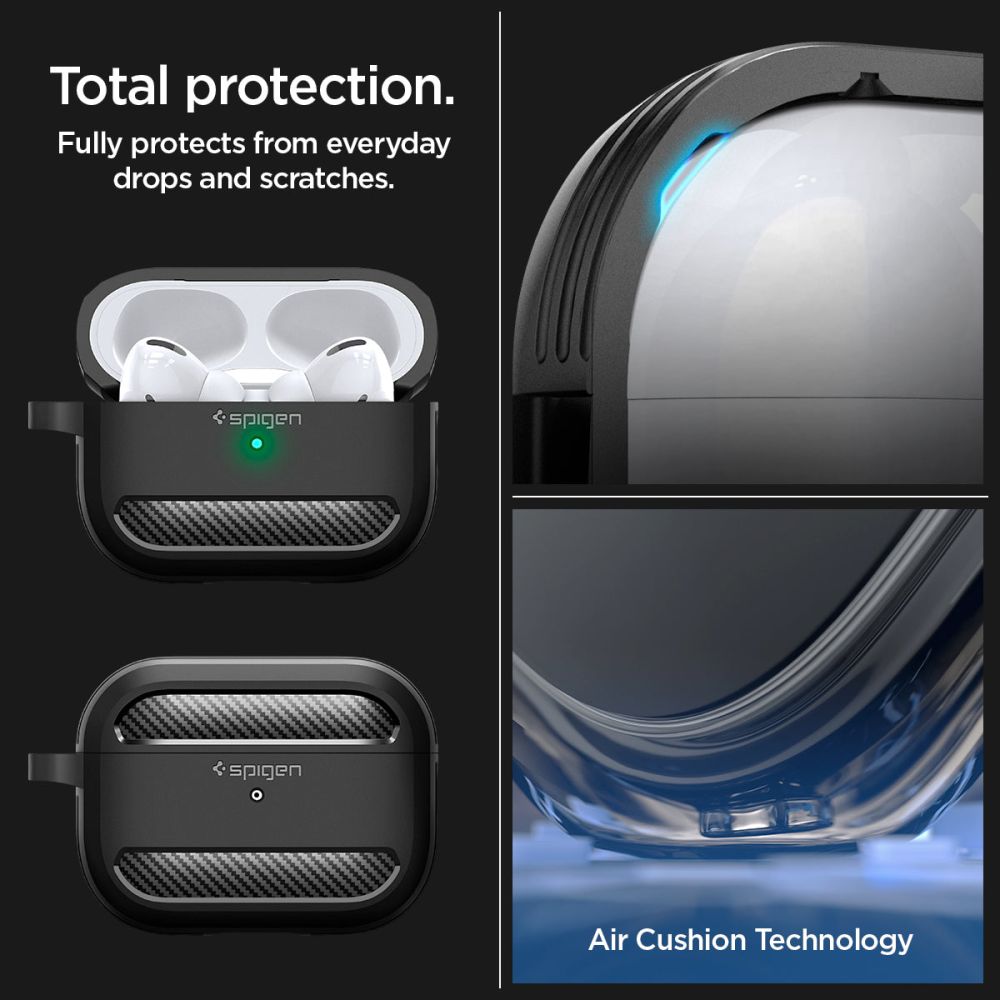 Калъф Spigen Rugged Armor - Apple AirPods Pro 1 - Черен