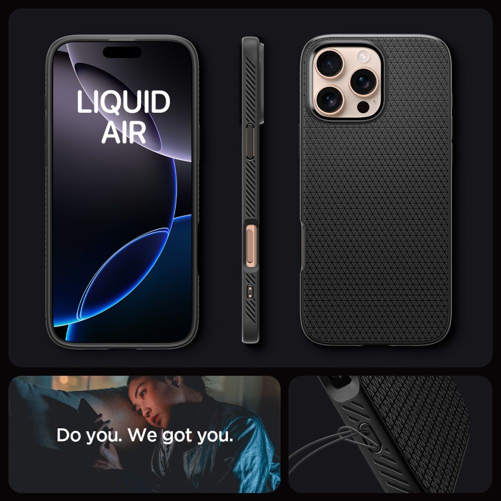 Калъф Spigen Liquid Air - iPhone 16 Pro Max - Черен