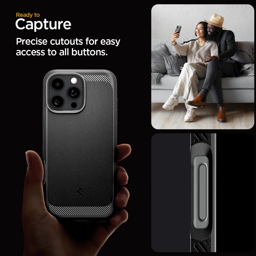 Калъф Spigen Rugged Armor - iPhone 16 Pro - Черен