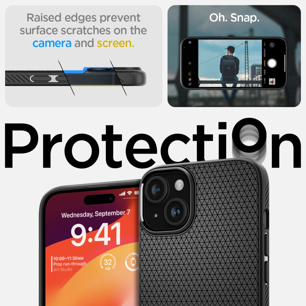 Калъф Spigen Liquid Air - iPhone 15 - Черен