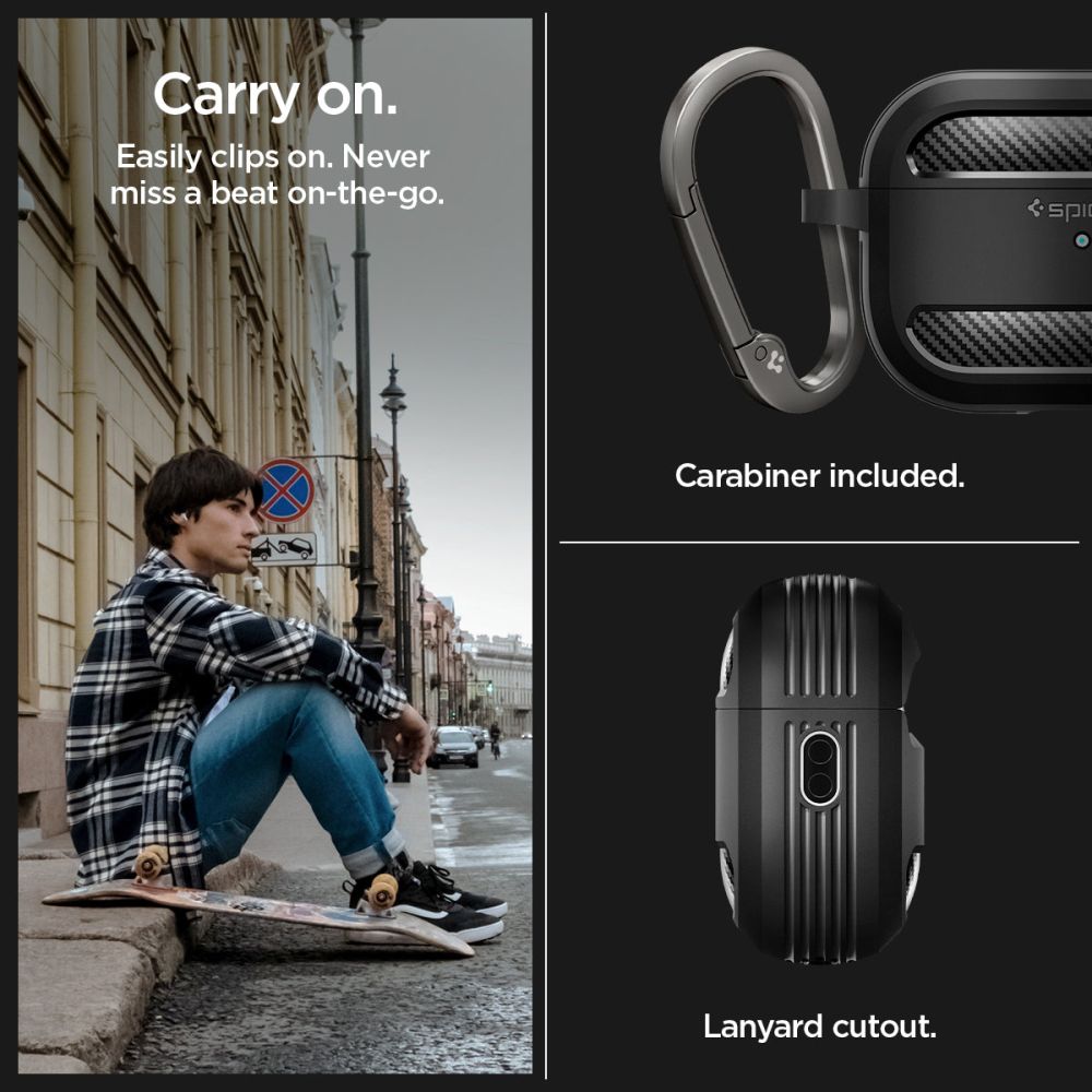 Калъф Spigen Rugged Armor - Apple AirPods Pro 1 - Черен