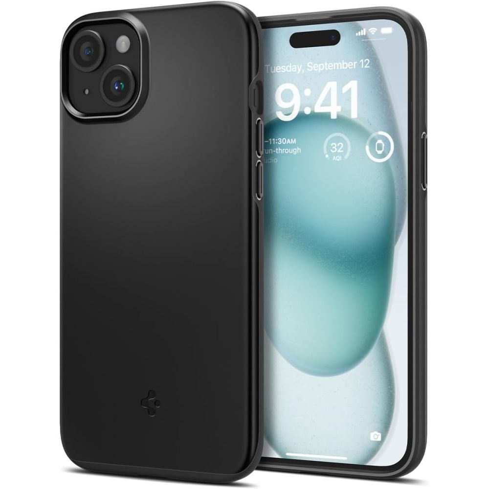 Калъф Spigen Thin Fit - iPhone 15 - Черен