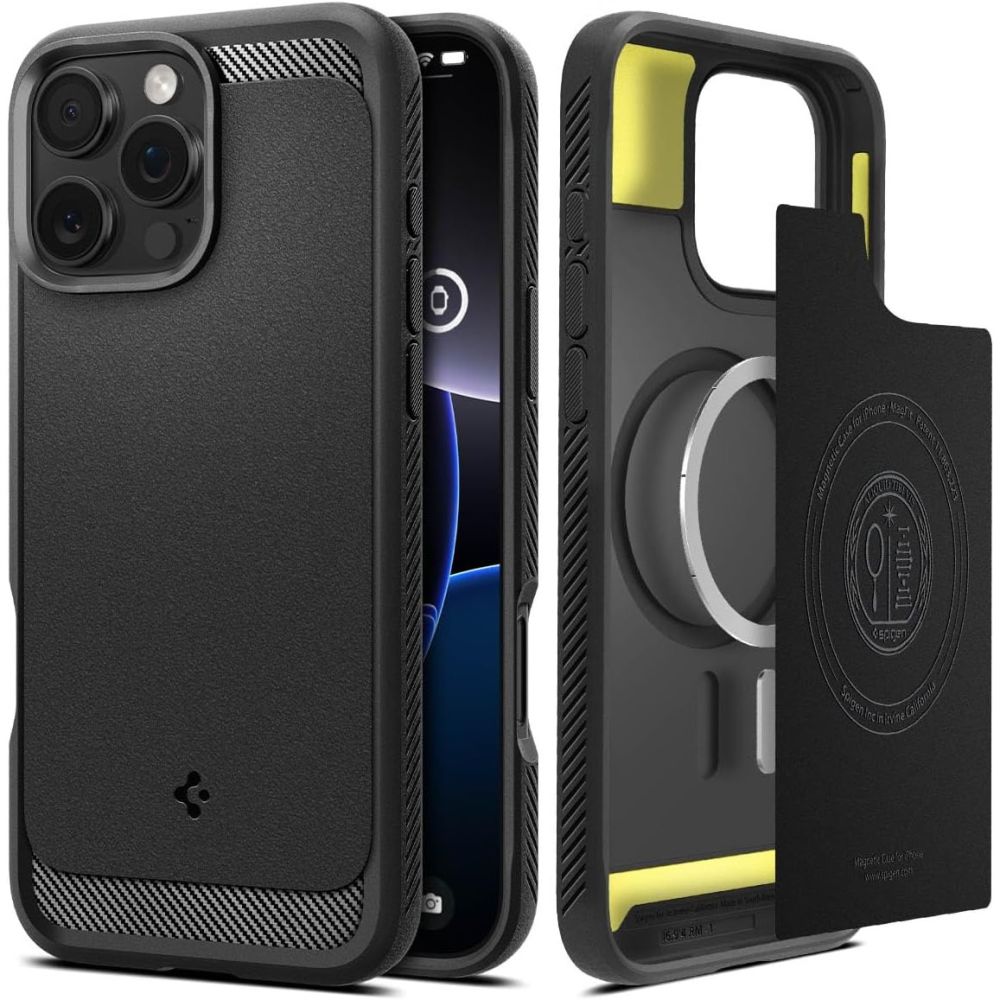Калъф Spigen Rugged Armor - iPhone 16 Pro - Черен