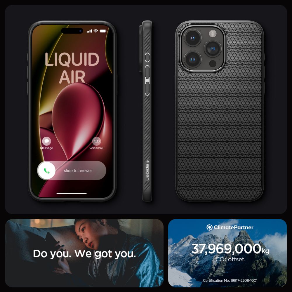 Калъф Spigen Liquid Air - iPhone 15 Pro - Черен