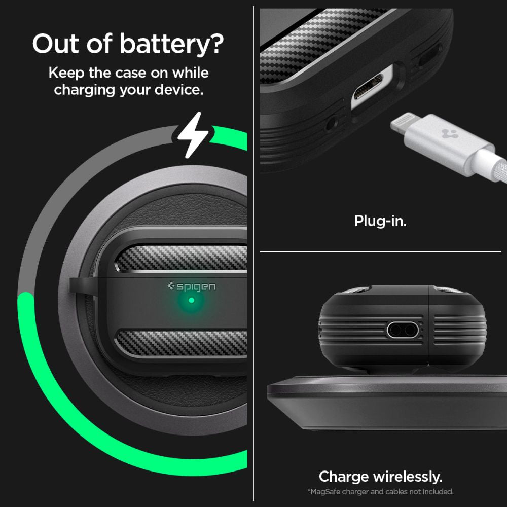 Калъф Spigen Rugged Armor - Apple AirPods Pro 1 - Черен
