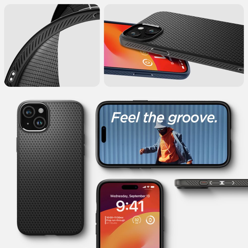Калъф Spigen Liquid Air - iPhone 15 - Черен