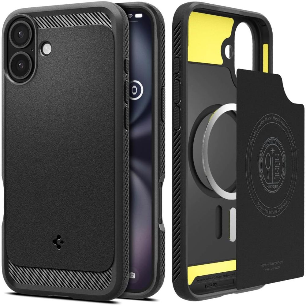 Калъф Spigen Rugged Armor - iPhone 16 - Черен